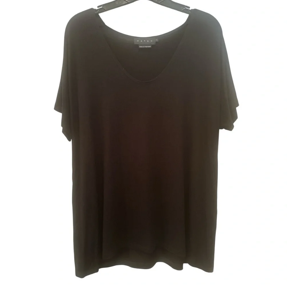 Hatch Black Oversized Relaxed Tee Maternity Minimalist Stretch Comfy Sz 1-Small - Picture 1 of 6